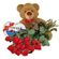 red roses with teddy and chocolates. India
